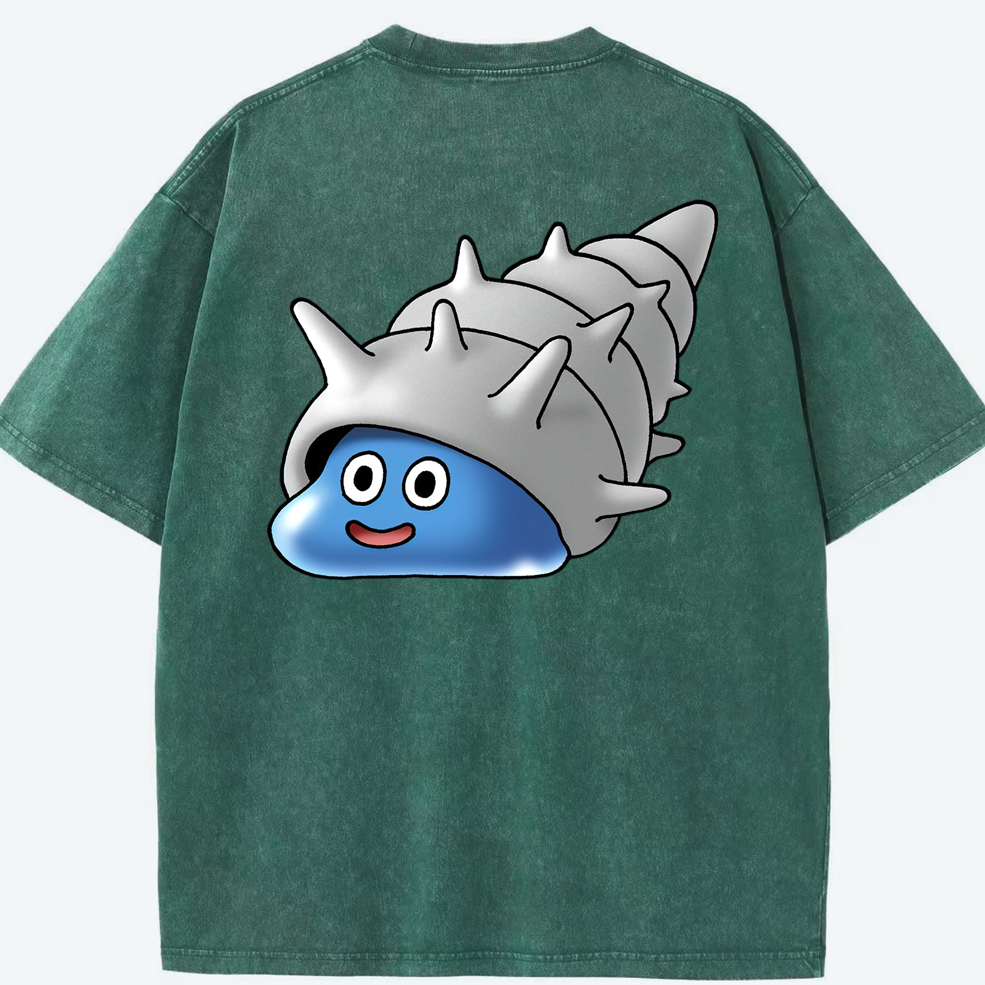 （画像用） ドラゴンクエスト Doragon Kuesuto Dragon Quest 綿100% ヴィンテージ風 半袖Tシャツ（背面プリント）